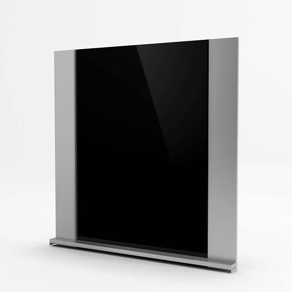 Inoxia Speedtiles Gamma 30" X 31" Ss Backsplash With Black Tempered Glass