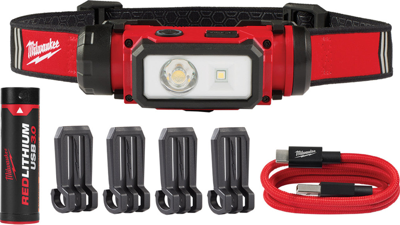 Milwaukee 2163-21 REDLITHIUM™ USB RECHARGEABLE HARD HAT HEAD LAMP, 600 LUMENS