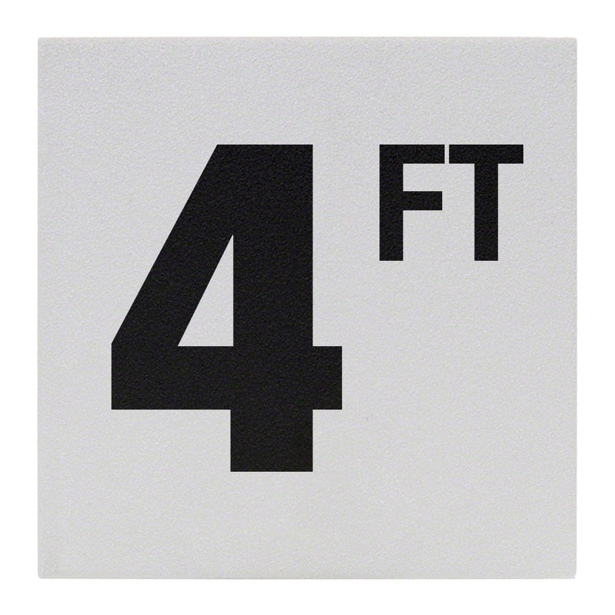 4 FT Ceramic Skid Resistant Tile Depth Marker 6 Inch x 6 Inch with 4 Inch Lettering