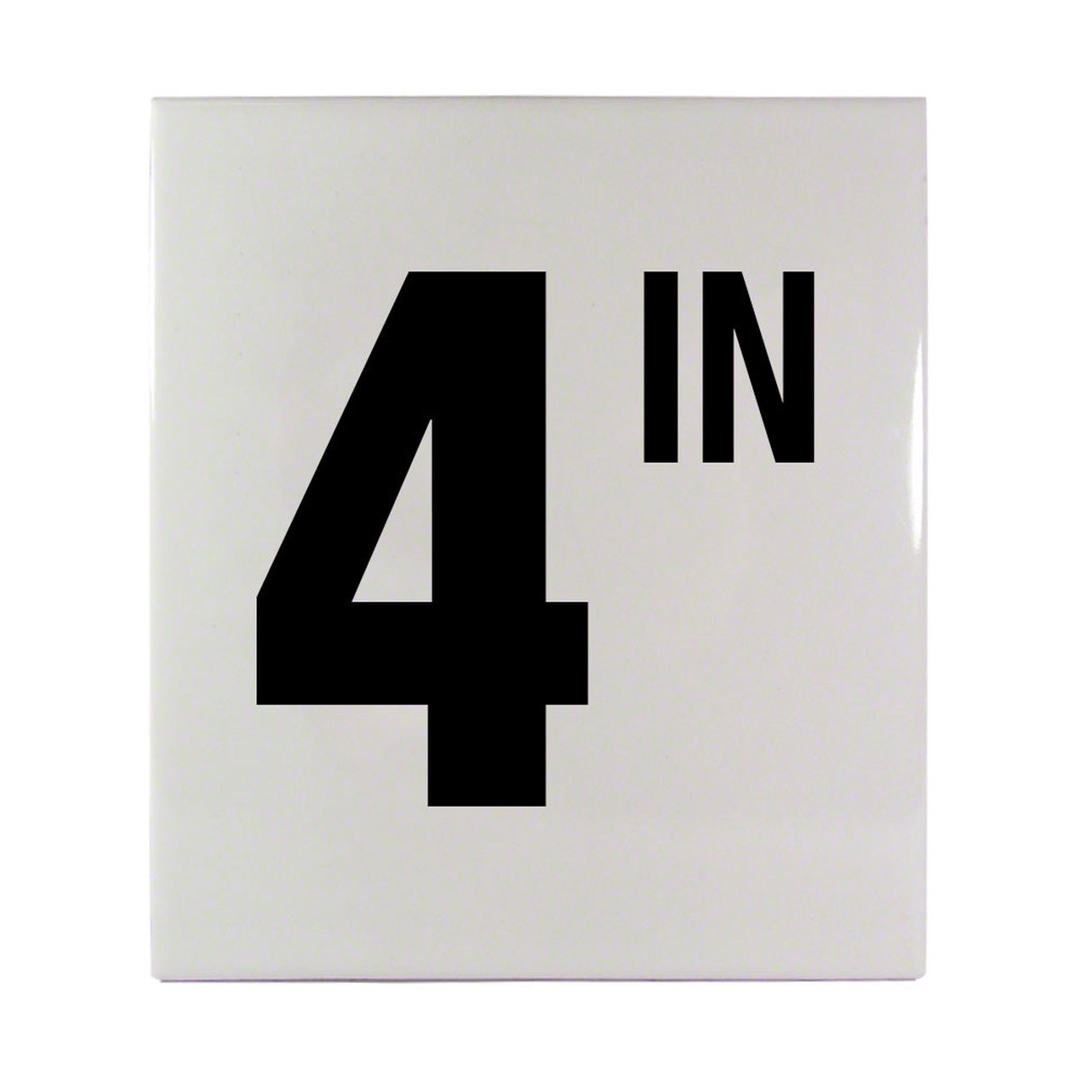 4 IN Ceramic Smooth Tile Depth Marker 6 Inch x 6 Inch with 4 Inch Lettering