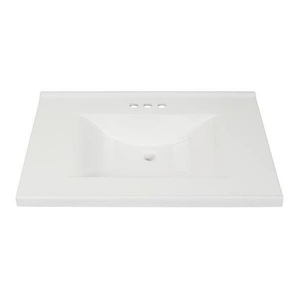 Modular Vanity Tops 25x22" Solid White Marble Bathroom Vanity Sink Top And Bowl