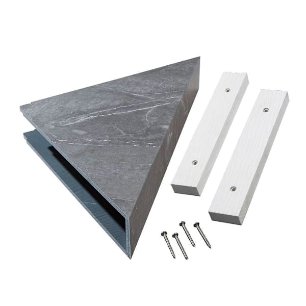 Palisade 14.56" X 7.12" Waterproof Vinyl Corner Shower Shelf, Cracked Slate