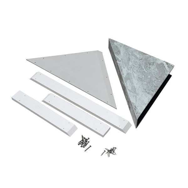 Palisade 24.88" X 12.31" Waterproof Vinyl Corner Shower Bench, Smoky Sky