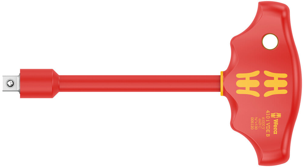 410 i VDE B VDE-insulated T-handle adapter screwdriver for 3/8" sockets, 3/8" x 130 mm