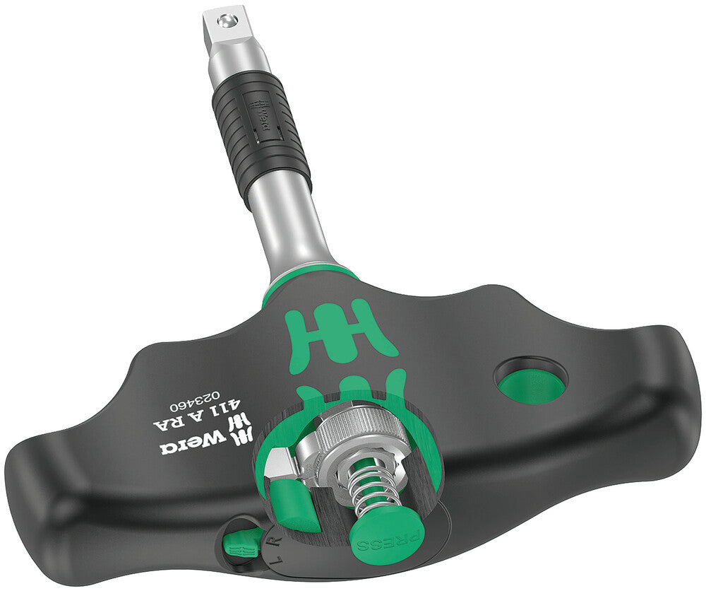 411 A RA T-handle adapter screwdriver with ratchet function, 1/4", 1/4" x 45 mm