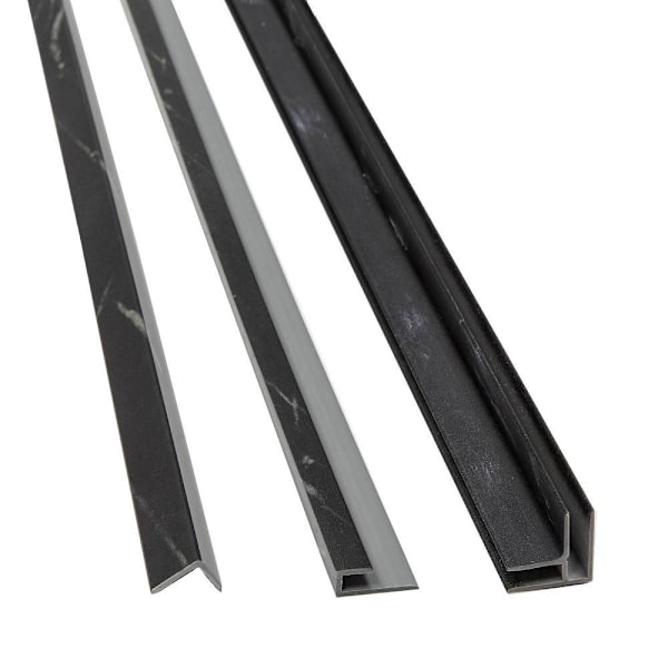 Palisade 94" Vinyl Backsplash Accessory Trim Kit, Black Ice, Package Of 6