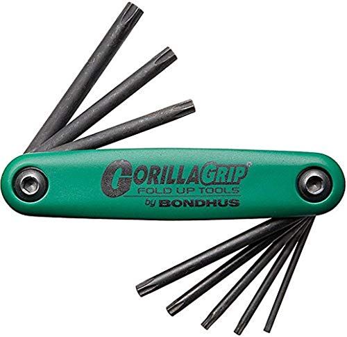 Bondhus 12634 GorillaGrip« Set of 8 Star Fold-Up Keys, Sizes T9-T40