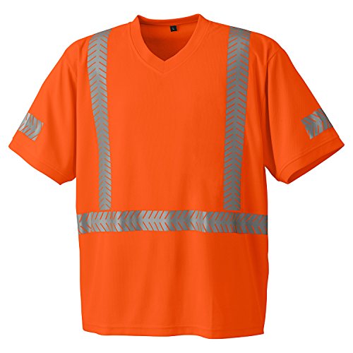 Pioneer Ultra-Breathable UPF 50+ UV Protection Hi Vis T-Shirt, Zebra Reflective Stripe, Orange