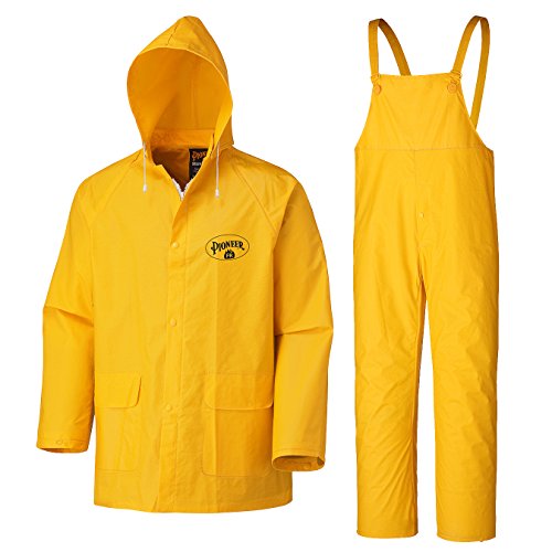 Pioneer V3510360 Flame Resistant Jacket and Pants Combo Rainsuit, Yellow