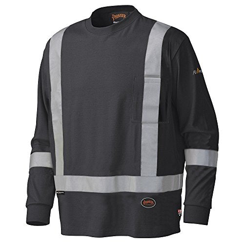 Pioneer Flame Resistant Cotton Long Sleeve High Visibility Safety Work Shirt