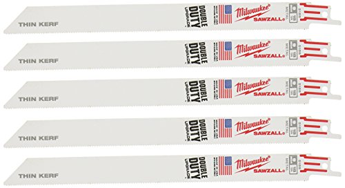 Milwaukee 48-00-5188 9" x 18TPI Sawzall Blade for Metal Cutting 3/4 Height 5 Blades per Pack