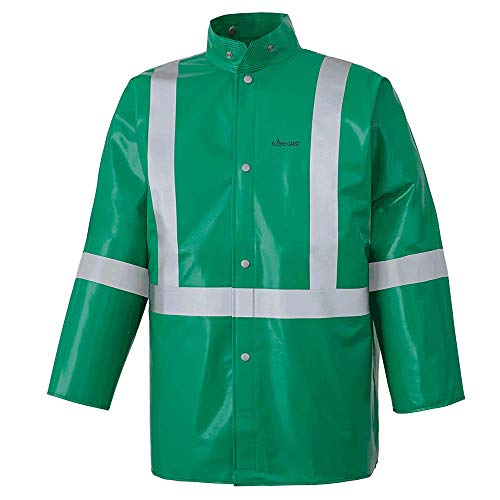 Pioneer V2241940 Chemical Resistant FR Reflective Safety Jacket - Waterproof, Green