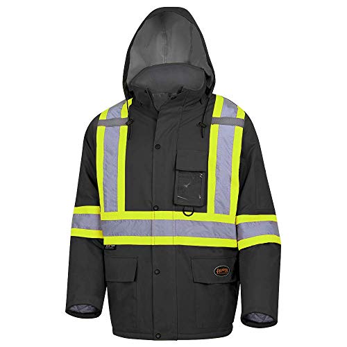 Pioneer Waterproof CSA High-Visibility Winter Safety Parka, 28º C Insulation, Multi-Pockets & Lightweight