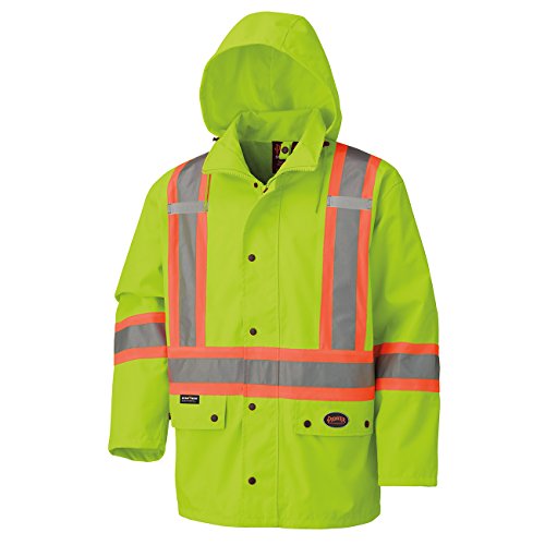 Pioneer V1110660 High Visibility Waterproof Safety Jacket with 2 Radio Clip Straps
