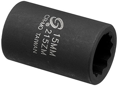 Sunex 215zm 1/2" Drive 15-mm 12-Point Impact Socket