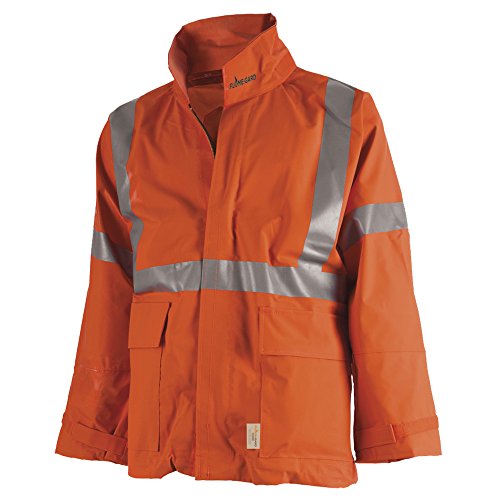 Pioneer V2246450 Neoprene Flame Resistant Safety Jacket - Reflective Stripes, Orange