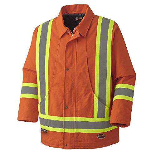 Pioneer V206035A Heavy-Duty High Visibility Quilted Safety Parka Jacket