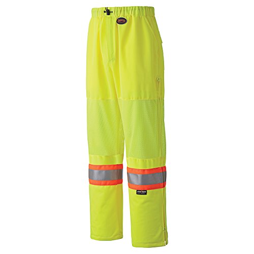 Pioneer Easy Boot Access 5 Pockets Work Pants, Adjustable Elastic Waist, Hi Vis and Reflective Stripe