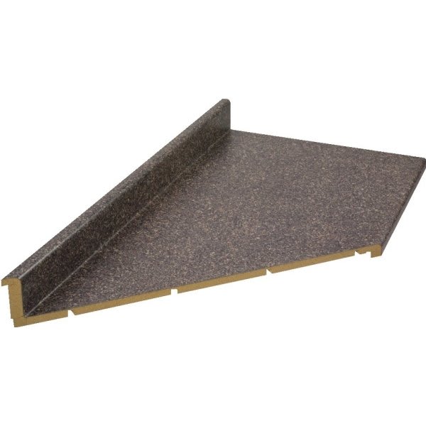 VT Industries 25"D X 8'L Blackstar Matte Kitchen Laminate Countertop Left Miter