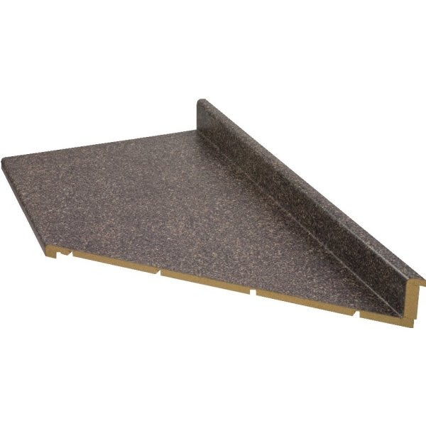 VT Industries 25"D X 8'L Blackstar Matte Kitchen Laminate Countertop Right Mite