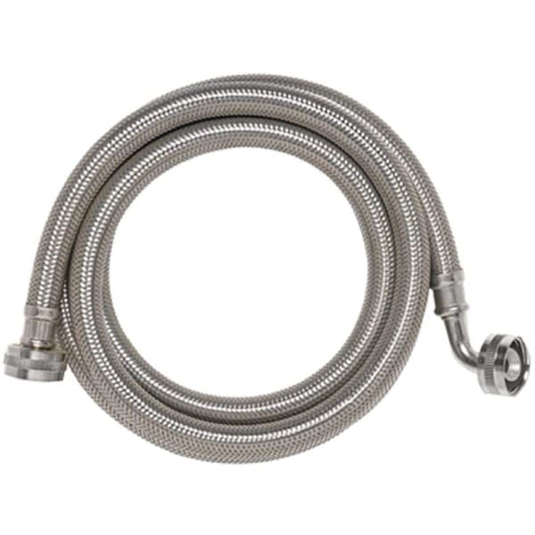5' Stainless Steel Washing Machine Hose with Elbow