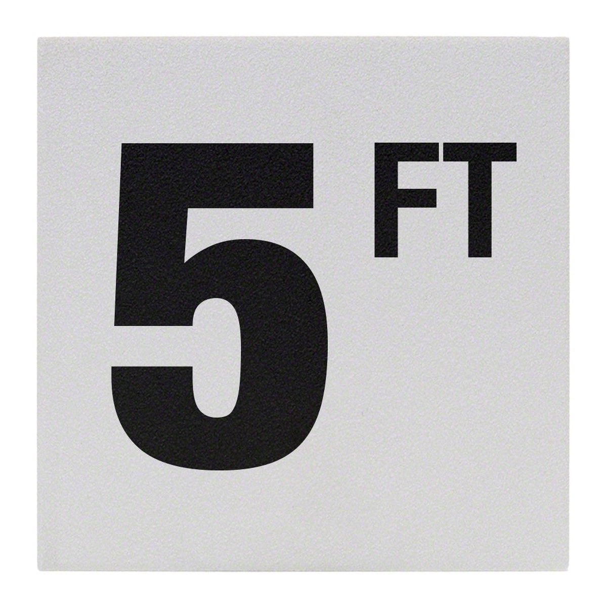 5 FT Ceramic Skid Resistant Tile Depth Marker 6 Inch x 6 Inch with 4 Inch Lettering