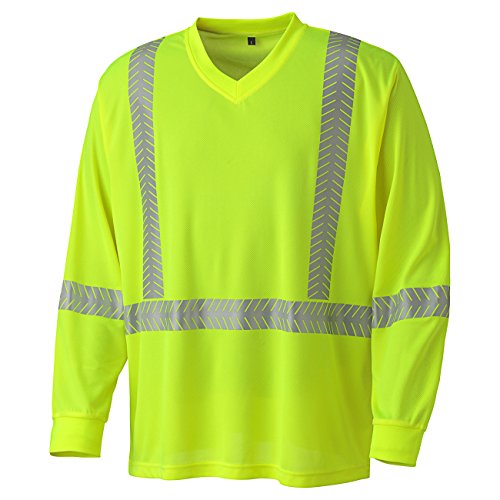 Pioneer V1052260 Hi-Vis Ultra-Cool Ultra-Breathable Safety T-Shirt, Long Sleeve