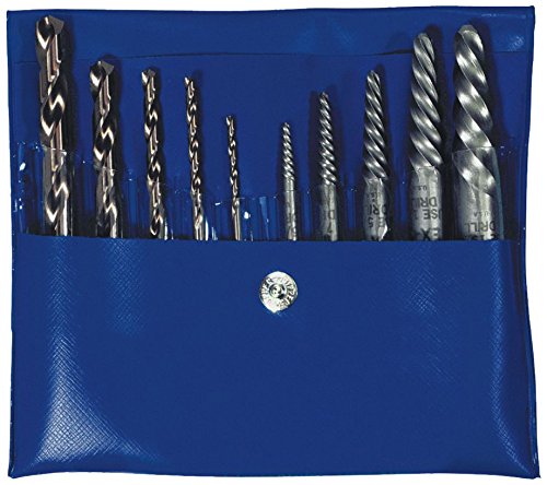 Irwin Tools 11118 10 Piece Set Spiral Flute Screw Extractors with Jobber Length Cobalt Alloy Steel Drill Bits
