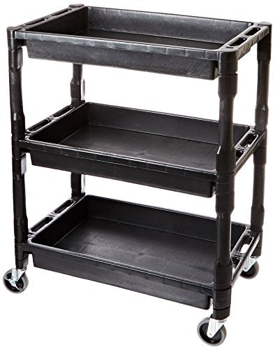 ATD Tools 7017 Heavy-Duty Plastic 3-Shelf Utility Cart
