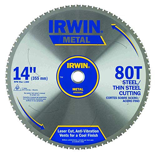 IRWIN 14-Inch Circular Saw Blade, Metal-Cutting, 80-Tooth (4935559)