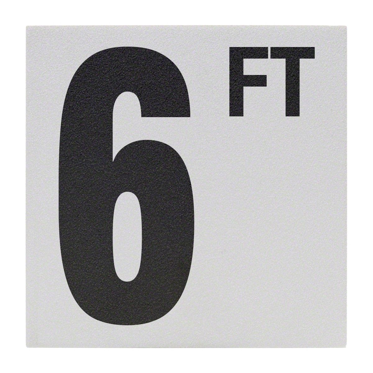 6 FT Ceramic Skid Resistant Tile Depth Marker 6 Inch x 6 Inch with 5 Inch Lettering