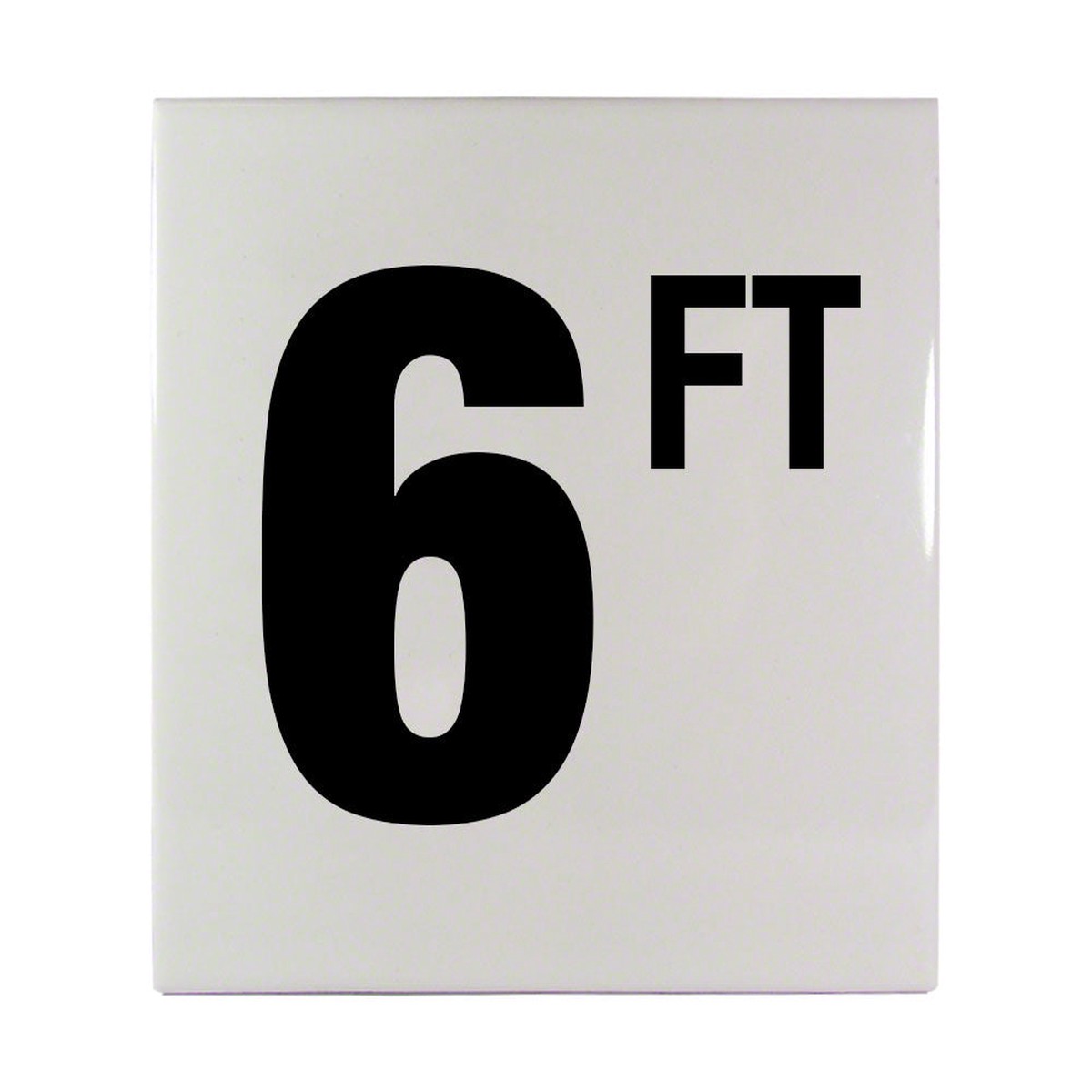 6 FT Ceramic Smooth Tile Depth Marker 6 Inch x 6 Inch with 4 Inch Lettering