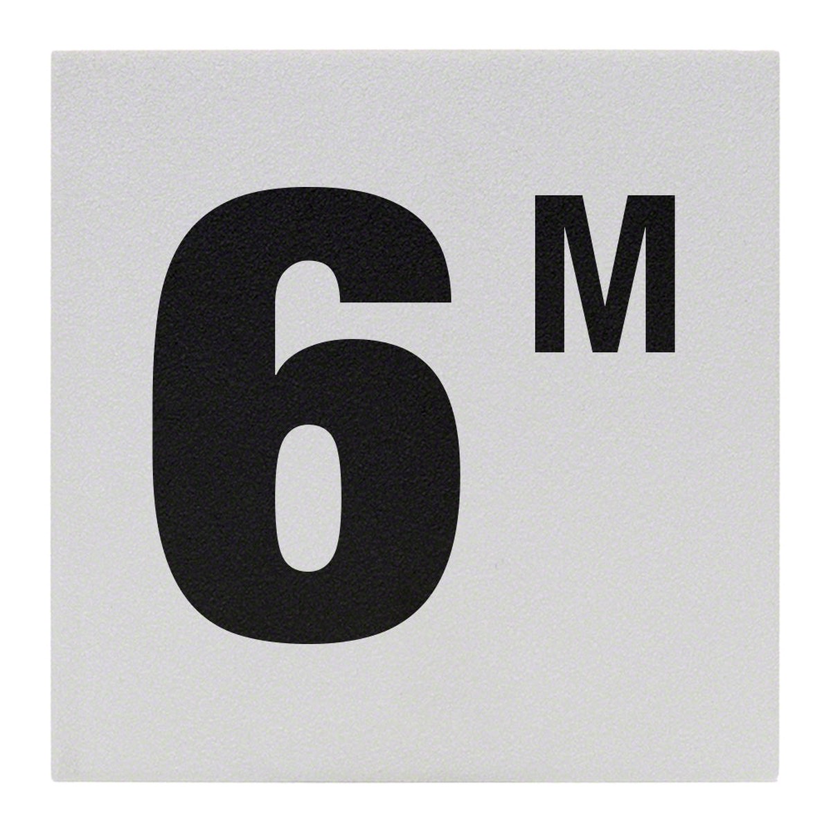 6 M Ceramic Skid Resistant Tile Depth Marker 6 Inch x 6 Inch with 4 Inch Lettering