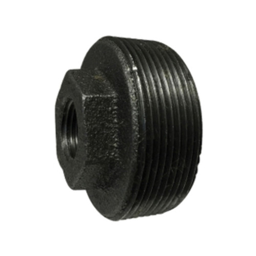 Midland Industries 65529 Reducer Hex Bushing, Black Iron, 2 in. MPT x 1 in. FPT, 150 PSI