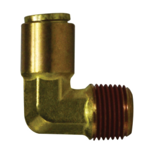 Midland Industries 690404 Brass D.O.T. Push-to-Connect 90° Male Elbow, 1/4 in. PTC x 1/4 in. MNPT