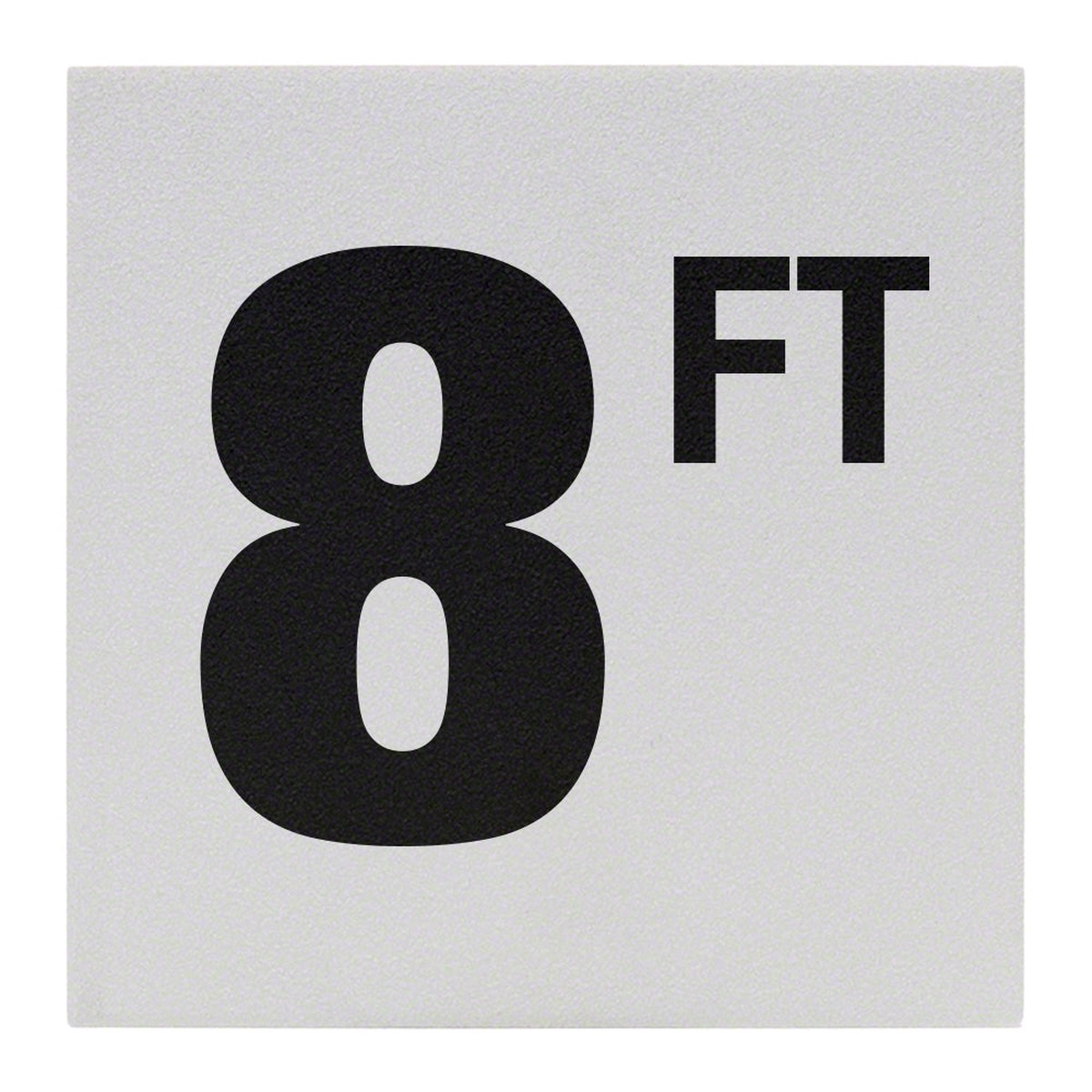 8 FT Ceramic Skid Resistant Tile Depth Marker 8 Inch x 8 Inch with 6 Inch Lettering