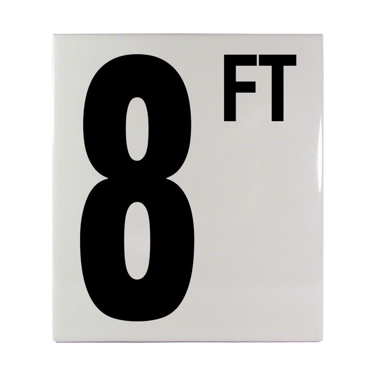 8 FT Ceramic Smooth Tile Depth Marker 6 Inch x 6 Inch with 5 Inch Lettering