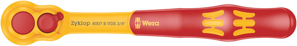 8007 B VDE Zyklop ratchet, insulated, with switch lever, with 3/8" drive, 3/8" x 222 mm