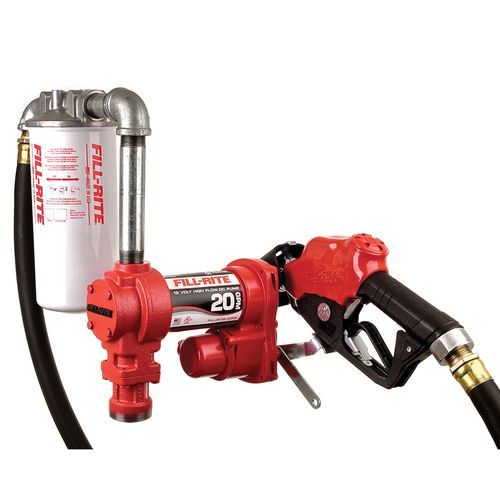 20 GPM 12 Volt Heavy-Duty Fuel Transfer Pump with Manual Nozzle