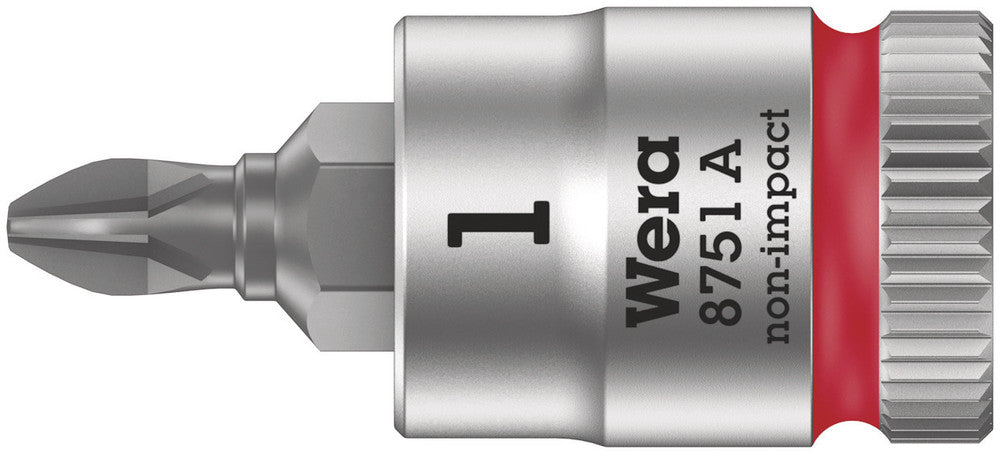 8751 A Phillips Zyklop bit socket, 1/4" drive, PH 1-3 x 28 mm