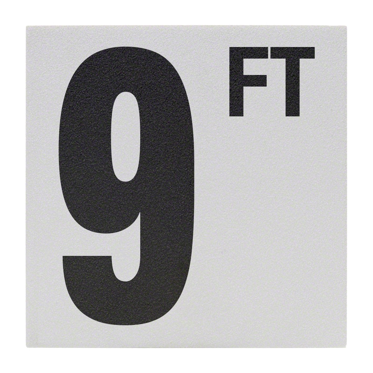 9 FT Ceramic Skid Resistant Tile Depth Marker 6 Inch x 6 Inch with 5 Inch Lettering