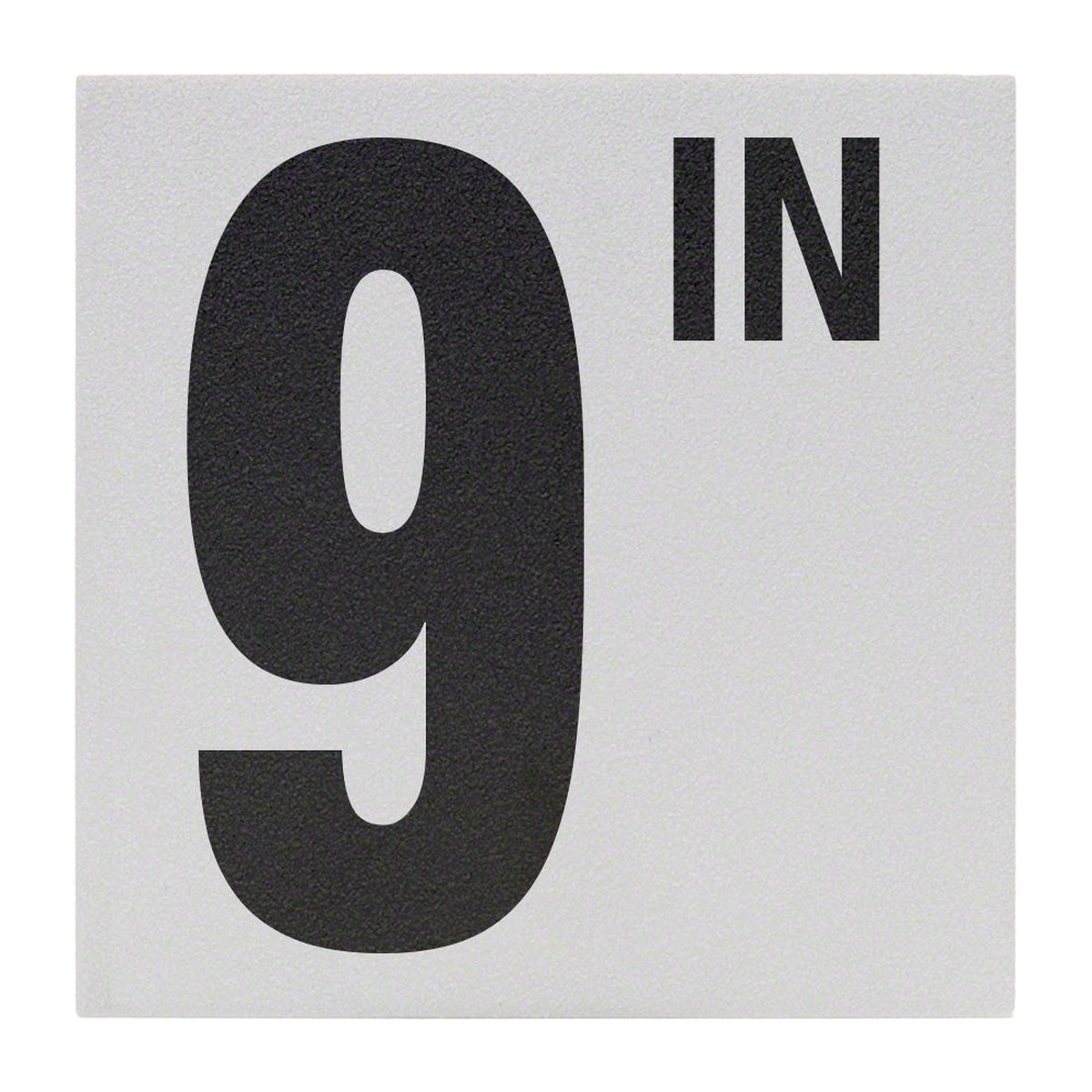 9 IN Ceramic Skid Resistant Tile Depth Marker 6 Inch x 6 Inch with 5 Inch Lettering