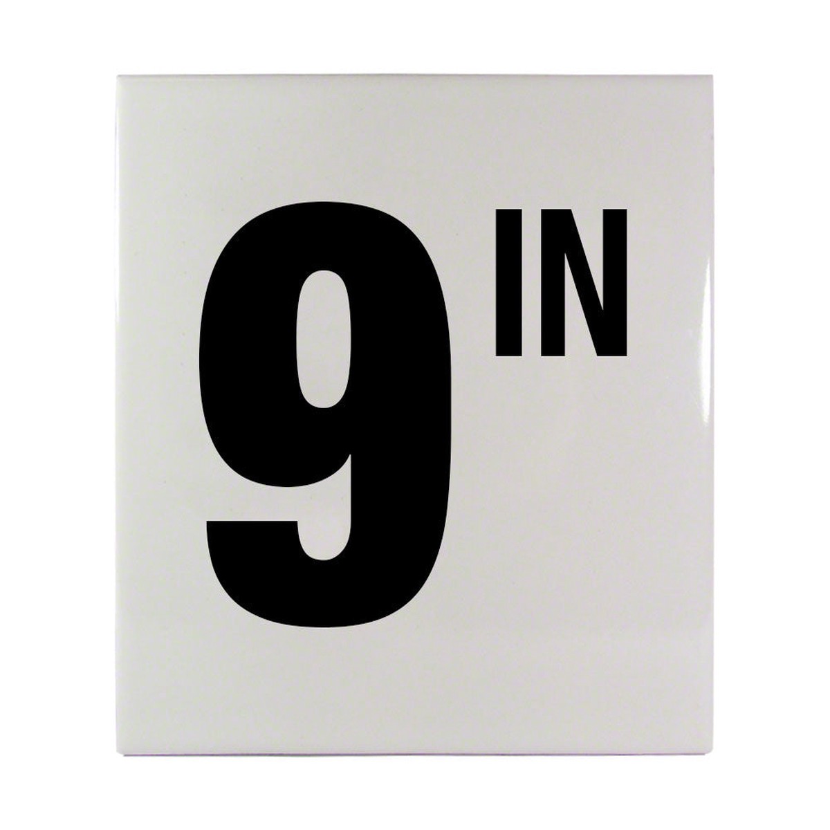 9 IN Ceramic Smooth Tile Depth Marker 6 Inch x 6 Inch with 4 Inch Lettering