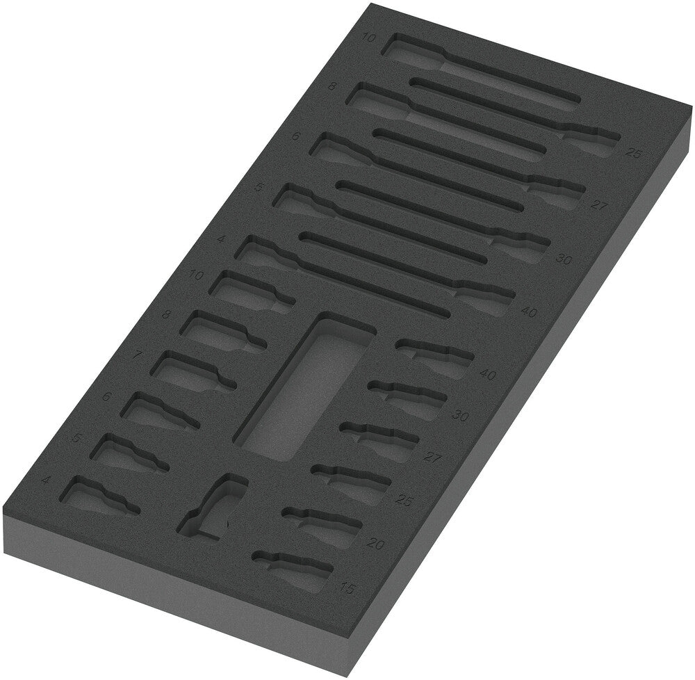 9823 Foam insert Zyklop B 3/8" bit socket set 1, empty, 172 x 30 x 392 mm