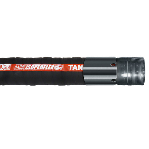 BadgerFlex 4 in. Transfer Hose Assemblies w/ Male NPT Ends - Black