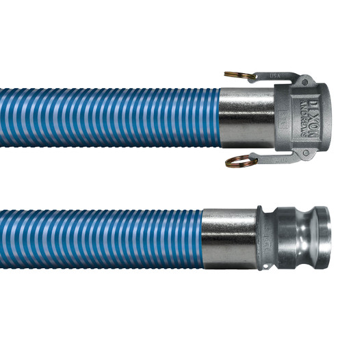 Kuriyama Blue Water 1 1/2 in. Low Temperature PVC Suction Hose w/ Female Coupler x Male Adapter Ends