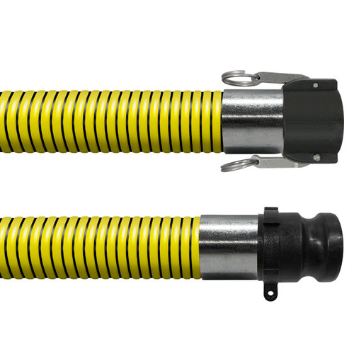 BadgerFlex Yellow 3 in. Marina Pumpout Hose Assemblies w/ Part C Female Coupler x Part E Male Adapter Ends