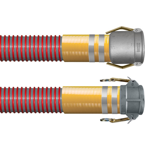 BadgerFlex Vapor HD 4 in. Heavy Duty Gasoline Vapor Recovery Hose Assemblies w/ Part C Female Coupler x CPP Ends