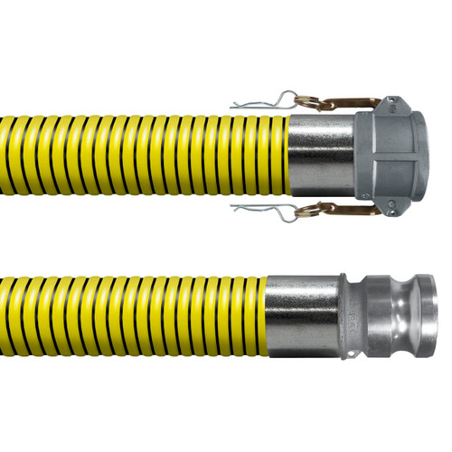 BadgerFlex Yellow 1 1/2 in. Liquid Suction Hose w/ Part C Female Coupler x Part E Male Adapter Ends