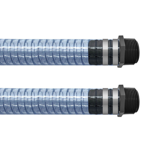 BadgerFlex Poly Spring 1 1/2 in. PVC DEF Hose w/ Male NPT Fitting x Male NPT Fitting